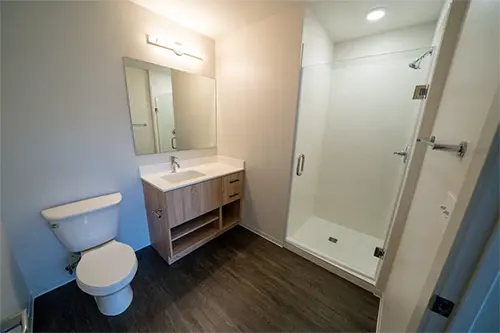 Private, modern bathrooms