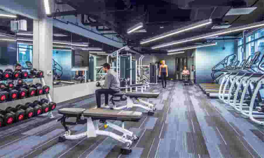24 Hour Fitness Center with multibenches, cardio, free weights, and strength training