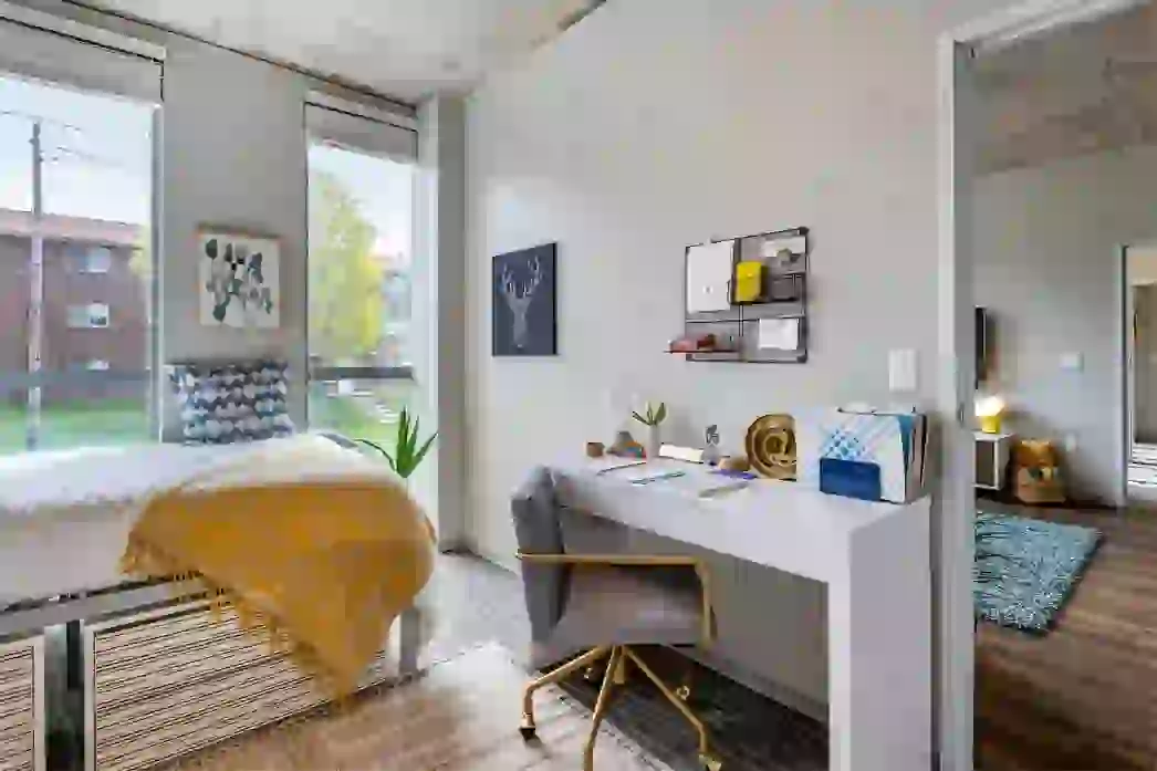 Student desk in bedroom