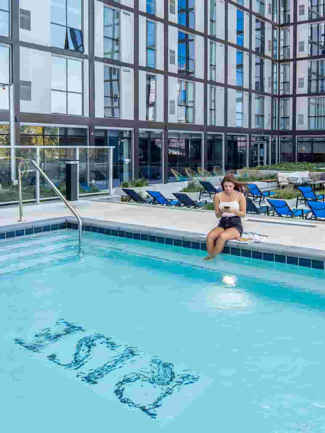 Courtyard swimming pool at Rise