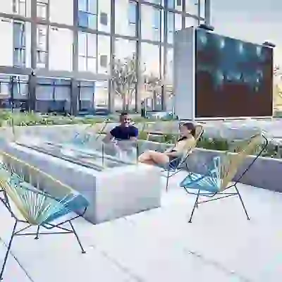 Fire pit on the Courtyard Deck