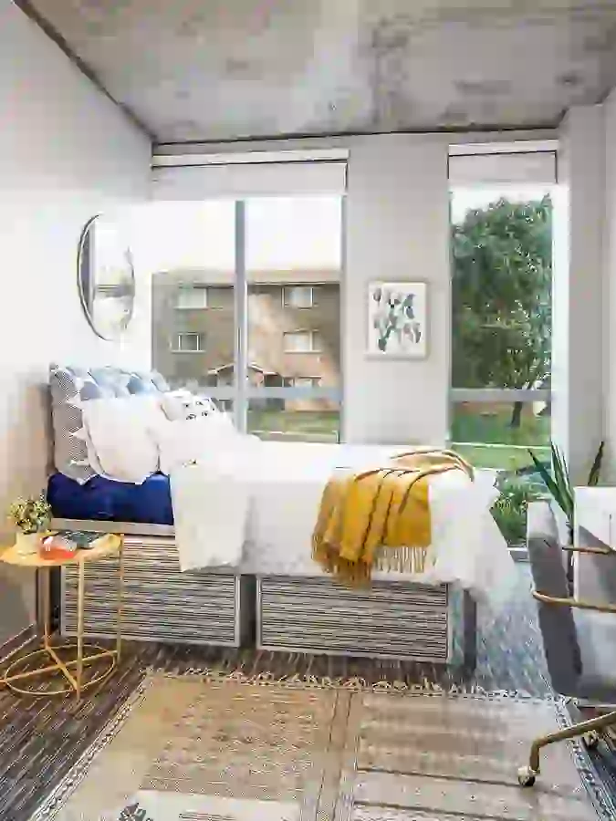 Student apartment bedroom near University of Iowa