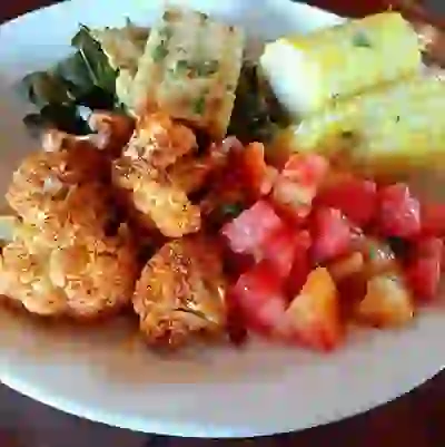 Plate of food from Trumpet Blossom Cafe