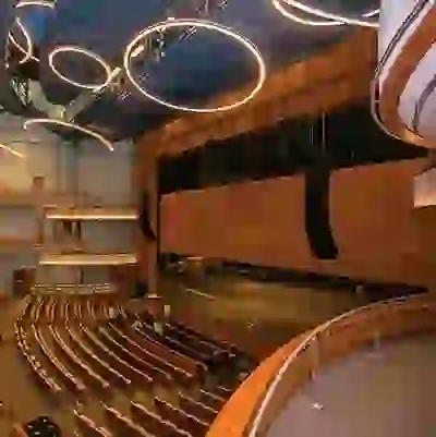 Stage and decorative lighting at Hancher Auditorium