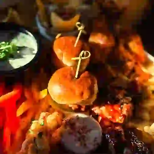 Burger sliders at The Box
